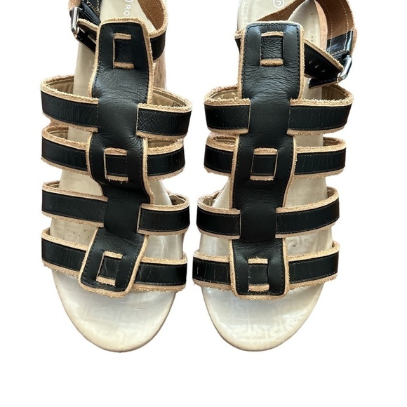 Rockport Gladiator Wedge Sandals Black and White w/ Cork‎ Size 9 Adidas Adiprene - Picture 4 of 8